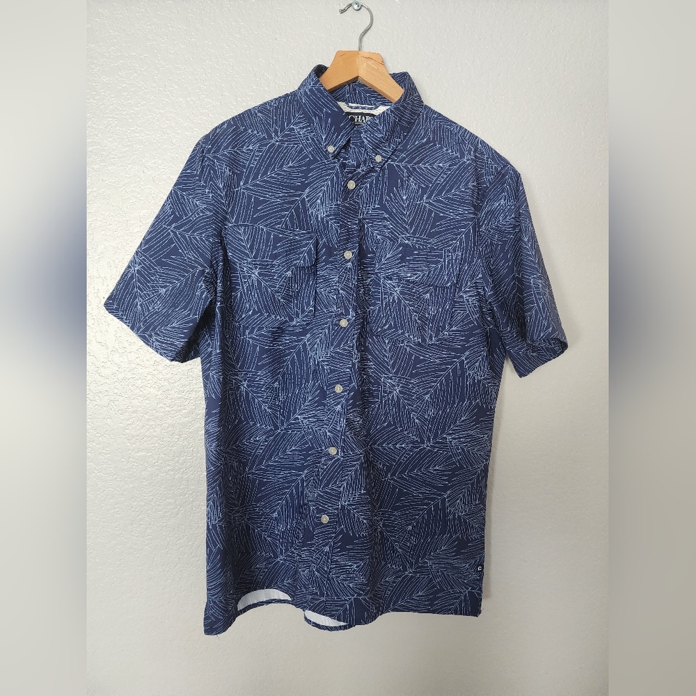 Chaps Fern Short Sleeve Button Up Fishing Shirt